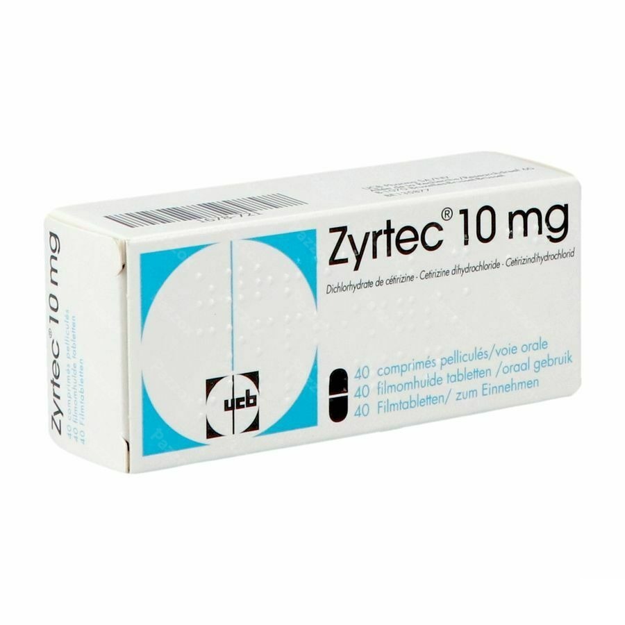 Zyrtec 10mg 40 Comprimés