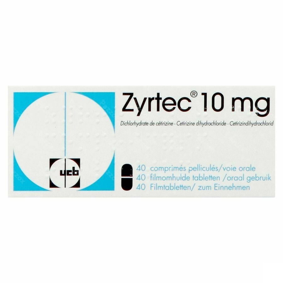 Zyrtec 10mg 40 Comprimés