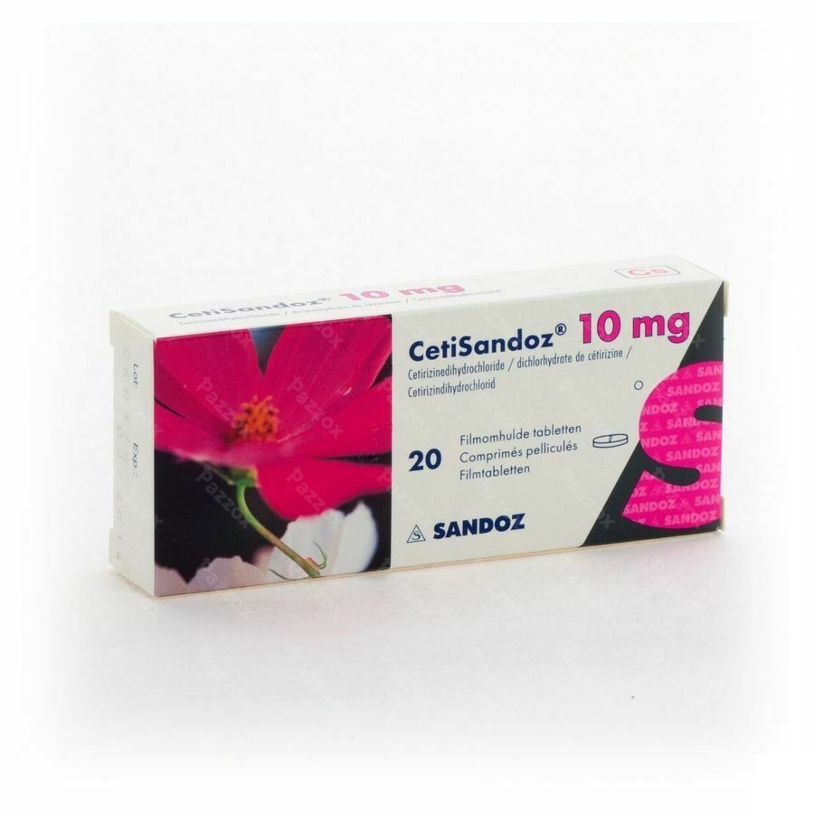 Cetirizine Sandoz 10mg 20 Comprimés