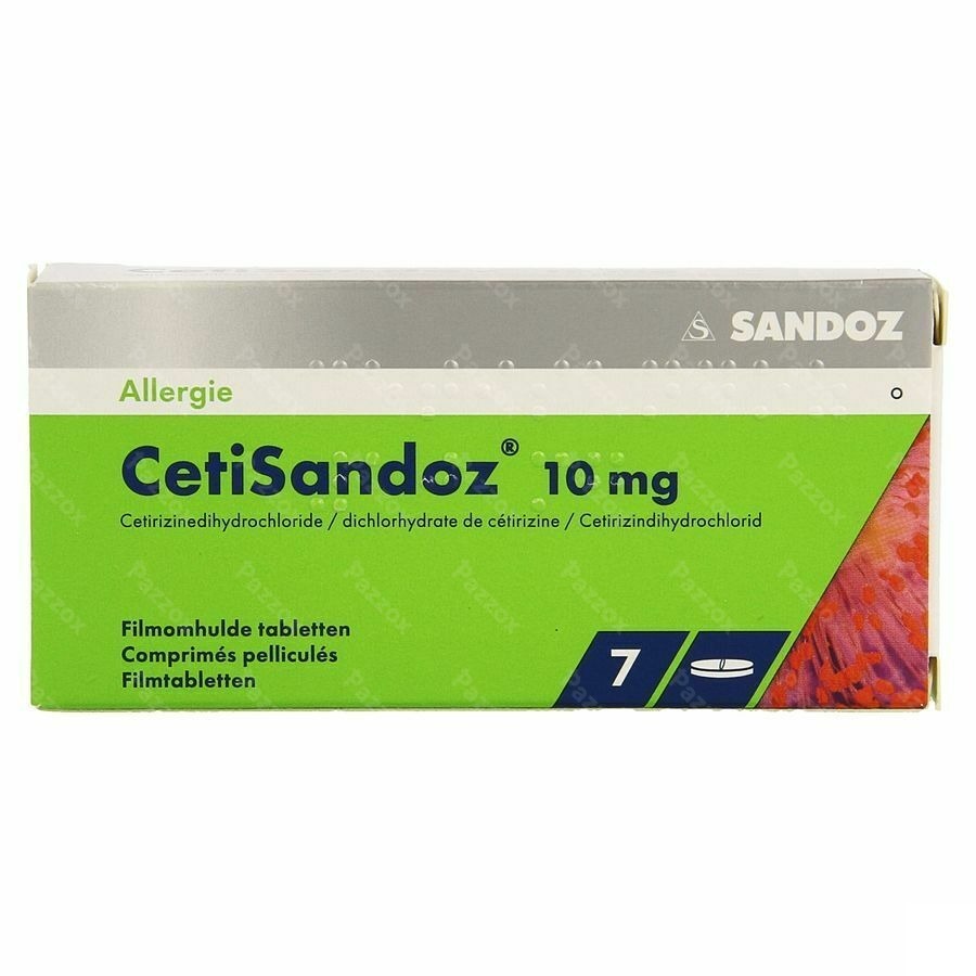 Cetirizine Sandoz 10mg 7 Comprimés