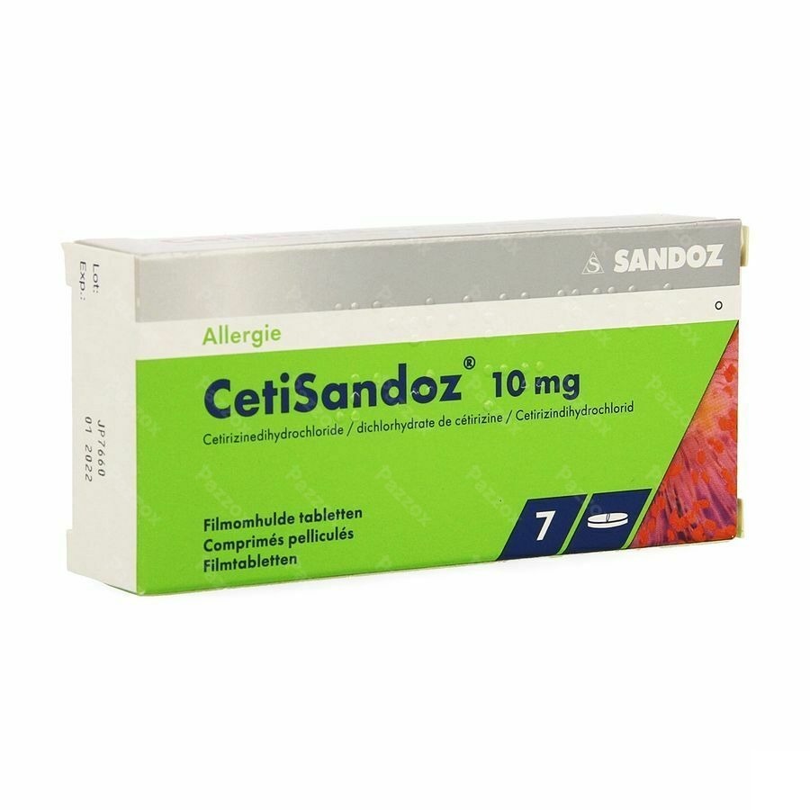 Cetirizine Sandoz 10mg 7 Comprimés