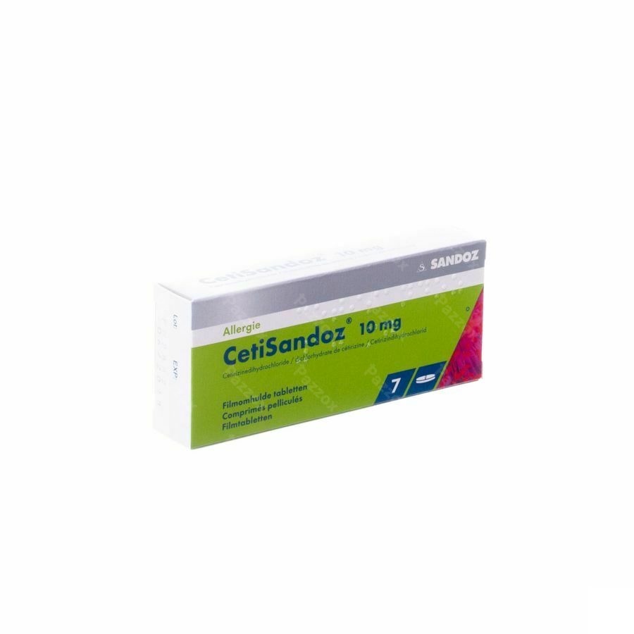 Cetirizine Sandoz 10mg 7 Comprimés
