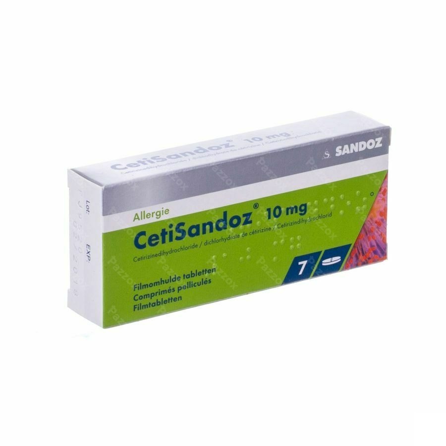 Cetirizine Sandoz 10mg 7 Comprimés