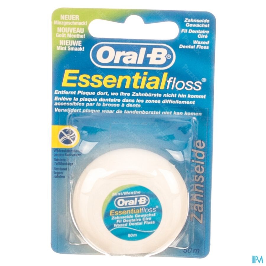 Oral-B Floss Essential Floss Menthe Waxed 50m