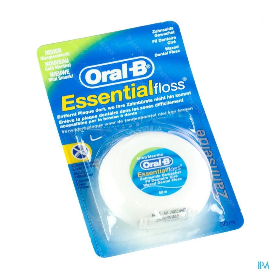 Oral-B Floss Essential Floss Menthe Waxed 50m
