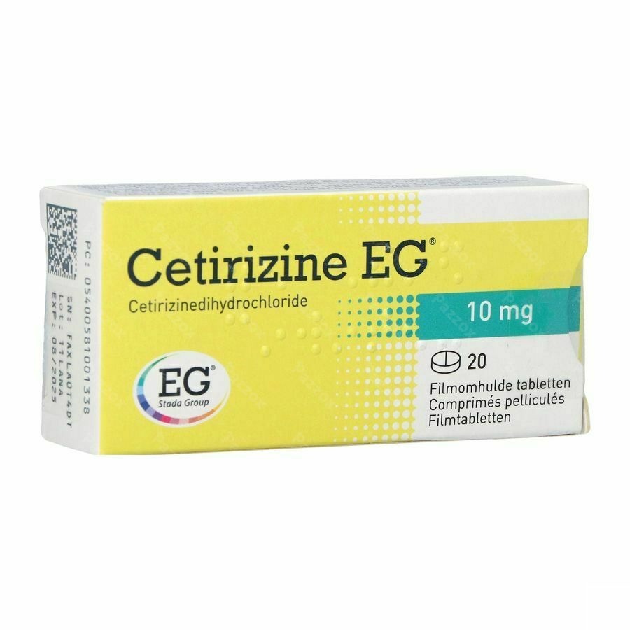 Cetirizine EG 10mg 20 Comprimés