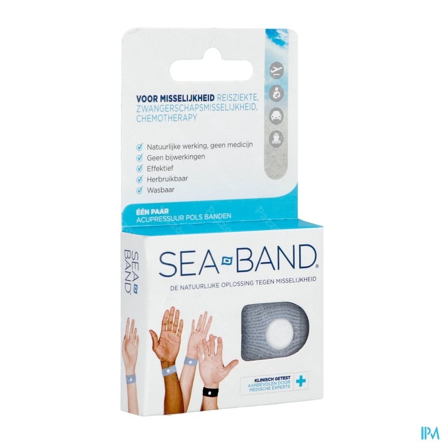 Sea Band Adults Bracelet Gris 2 Pièces