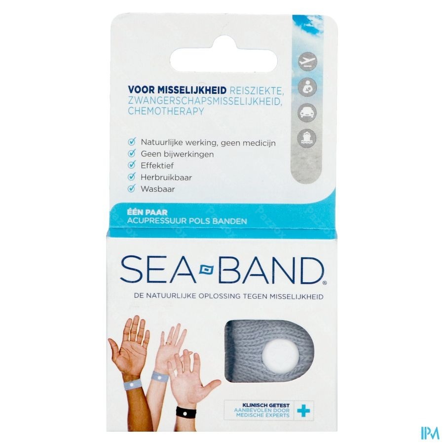Sea Band Adults Bracelet Gris 2 Pièces