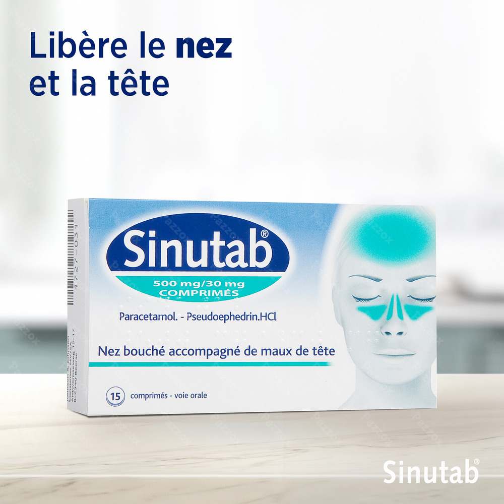 Sinutab 500/30mg 15 Comprimés