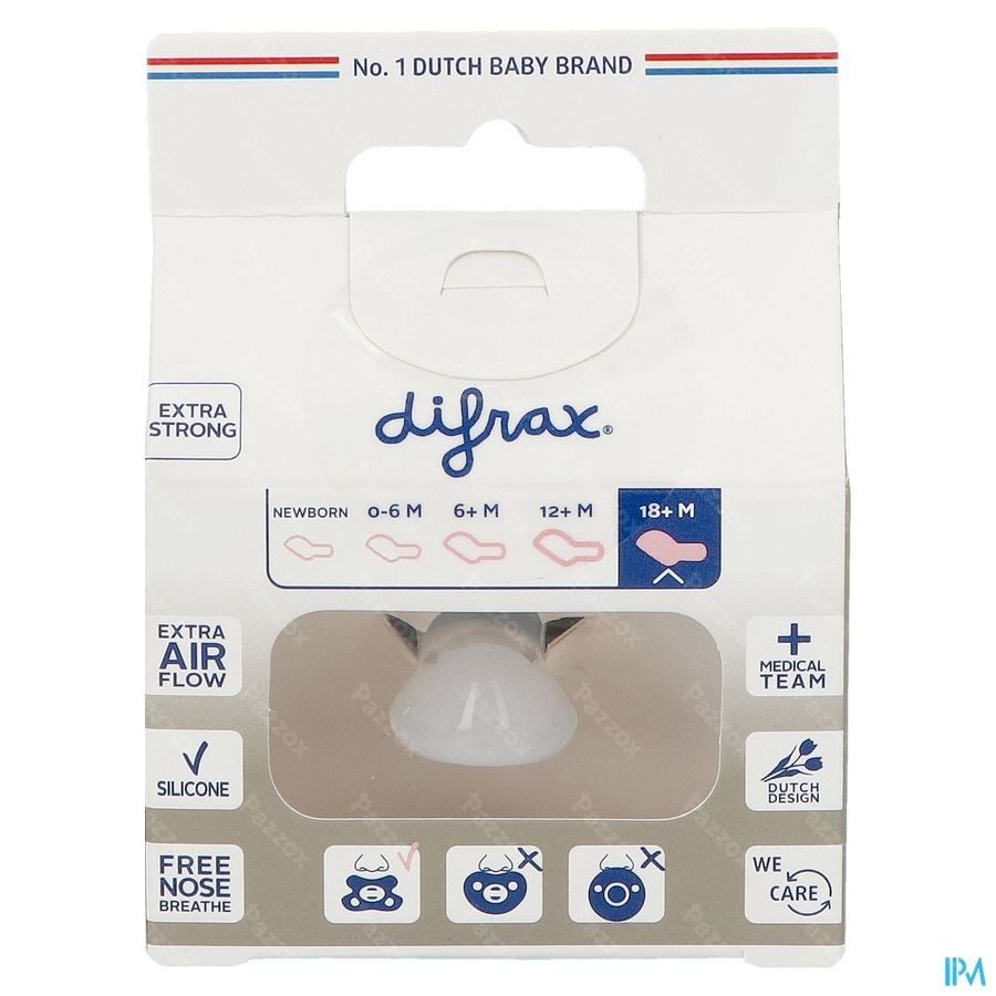Difrax Sucette Sil Dental Xtra Forte 18m+ 342