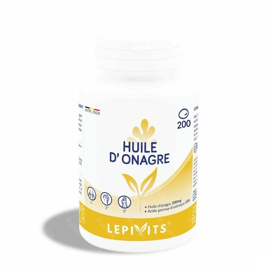 Lepivits Huile Onagre 500mg 10% Gla Caps 200