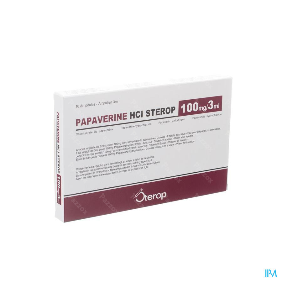 Papaverine Hcl Amp 10 X 100mg/3ml