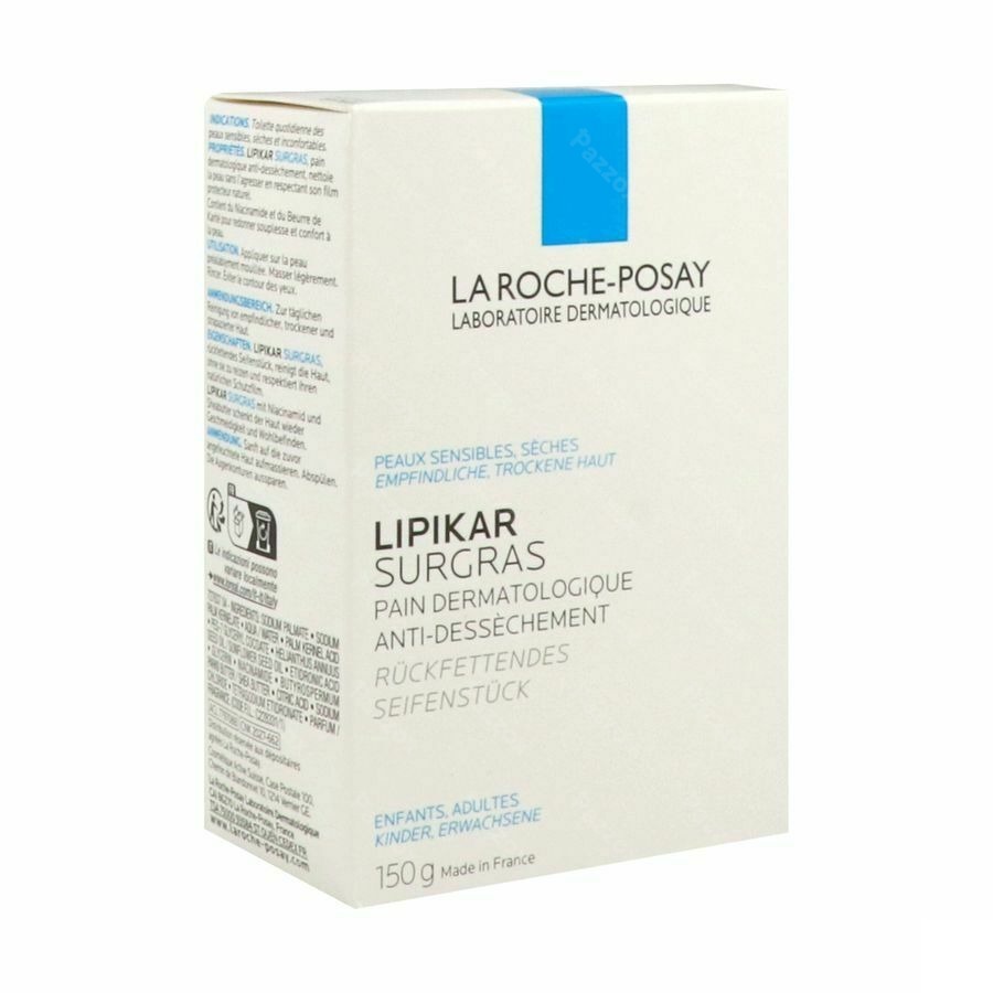La Roche-Posay Lipikar Surgras Pain Nettoyant Peau Sèche 150gr