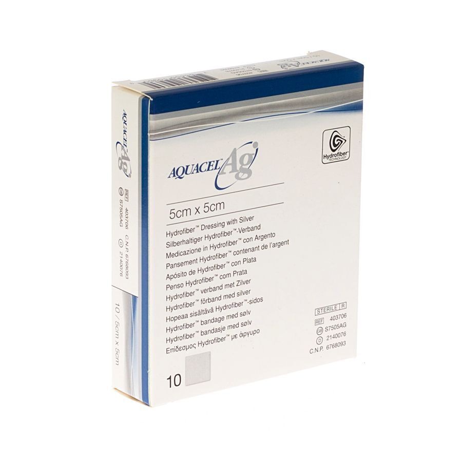 Aquacel Ag Pans Hydrofiber Ster 5x 5cm 10 403706