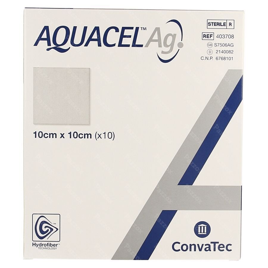 Aquacel Ag Pans Hydrofiber Ster 10x10cm 10 403708