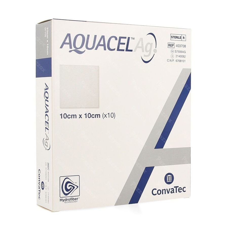 Aquacel Ag Pans Hydrofiber Ster 10x10cm 10 403708