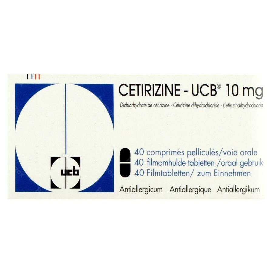 Cetirizine UCB 10mg 40 Comprimés