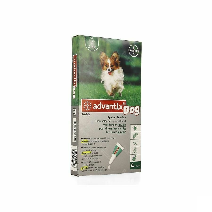 Advantix 40/ 200 Chiens < 4kg Fl 4x0,4ml
