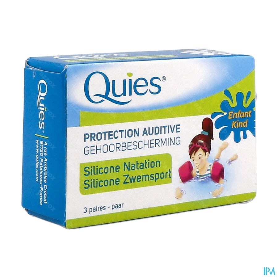 Quies Protection Auditive Silicone Natation Sport 3 Paires Bouchons d'Oreilles