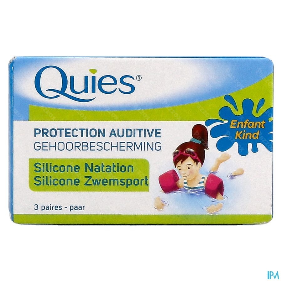 Quies Protection Auditive Silicone Natation Sport 3 Paires Bouchons d'Oreilles
