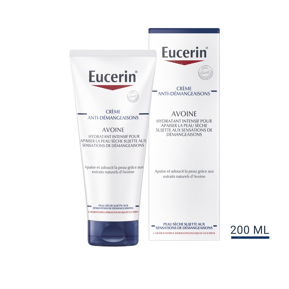 Eucerin Crème Anti-Démangeaisons Avoine Peau Sèche sujette aux Sensations de Démangeaisons 200ml