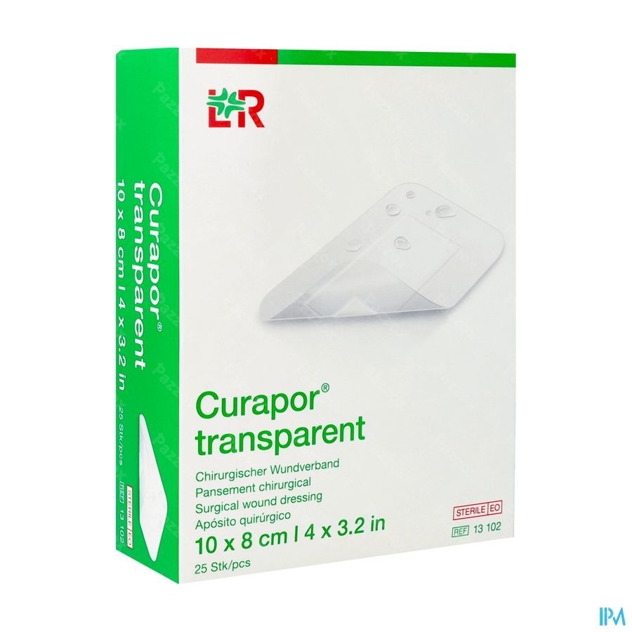 Curapor Transparent Steril 10cmx 8cm 25 13102