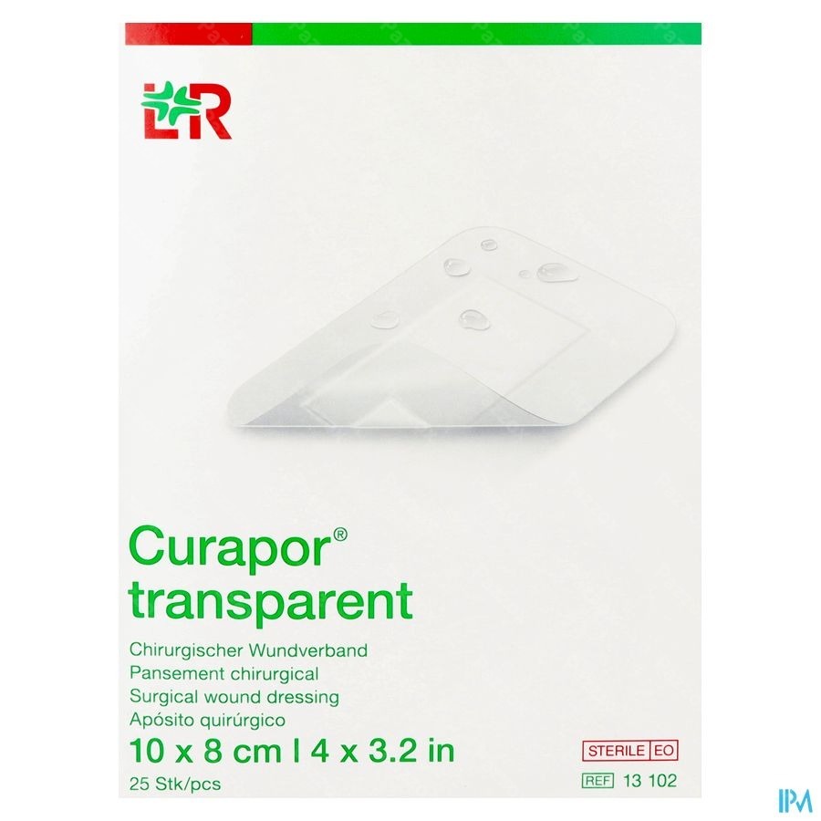 Curapor Transparent Steril 10cmx 8cm 25 13102