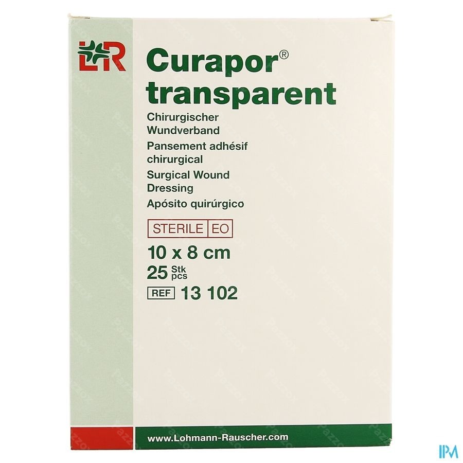 Curapor Transparent Steril 10cmx 8cm 25 13102