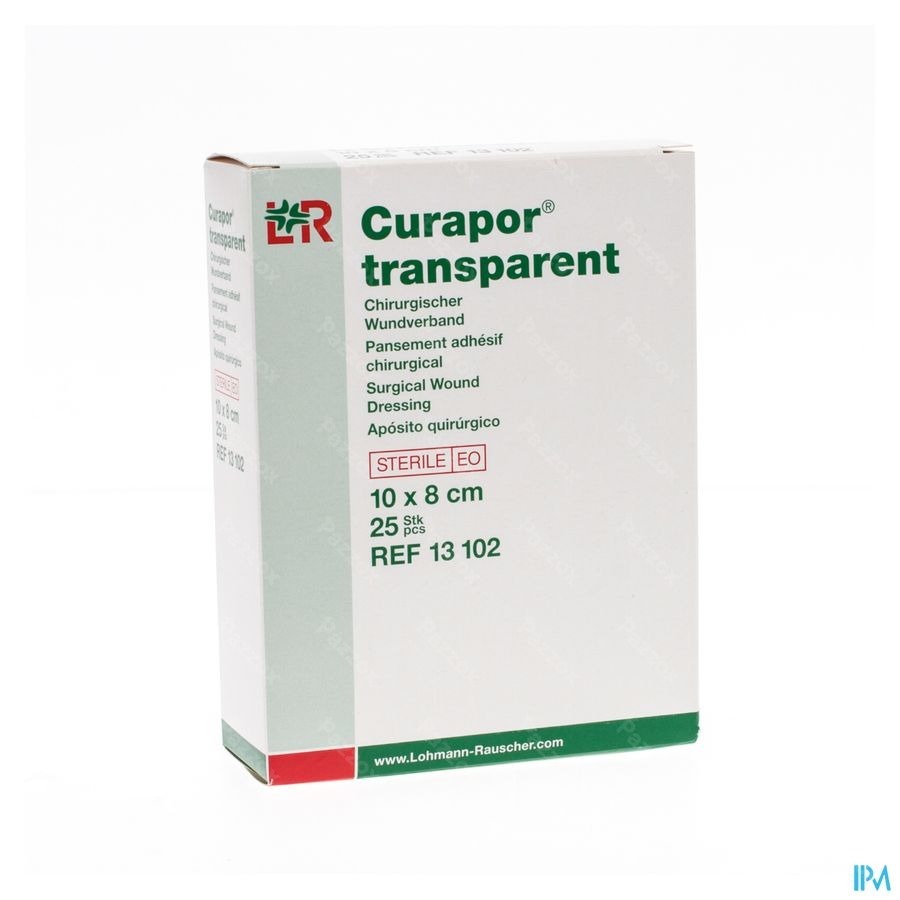 Curapor Transparent Steril 10cmx 8cm 25 13102
