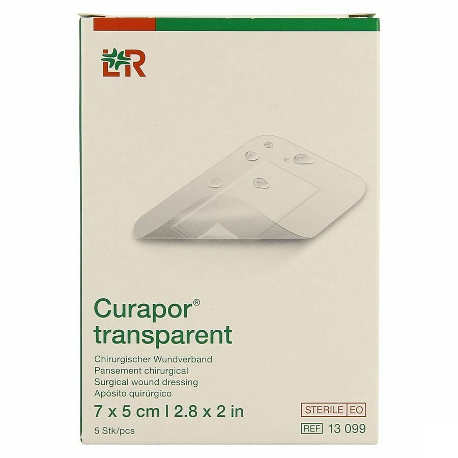 Curapor Transparent Steril 7cmx 5cm 5 13099