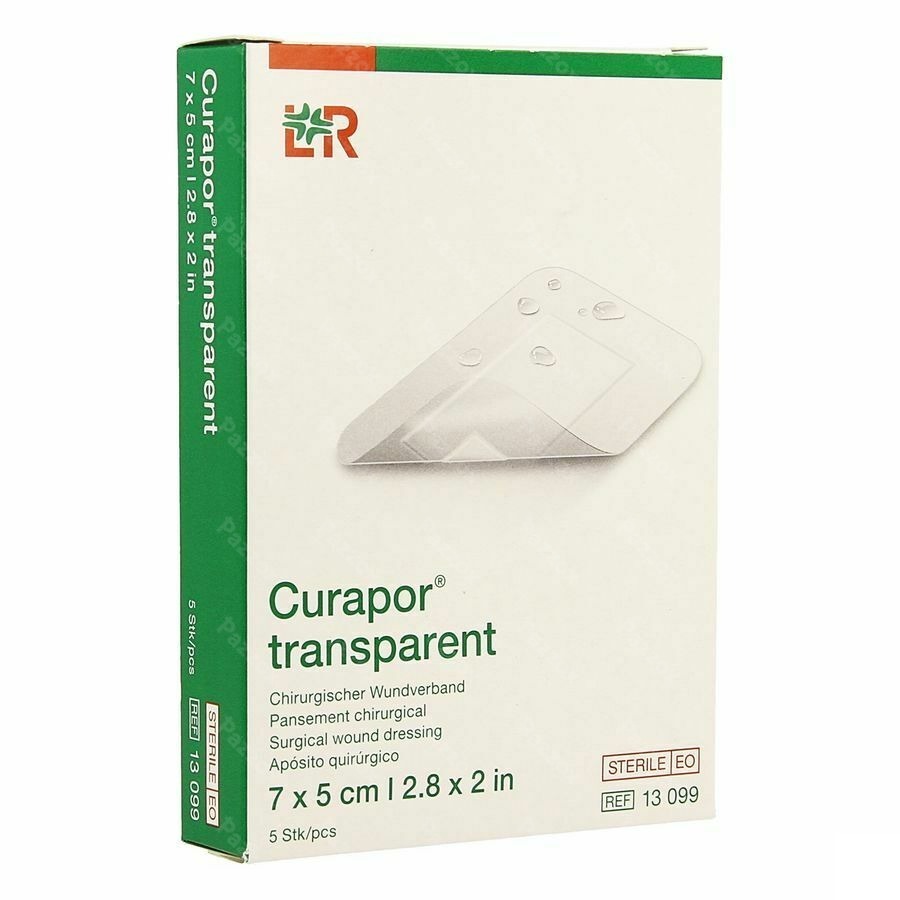 Curapor Transparent Steril 7cmx 5cm 5 13099