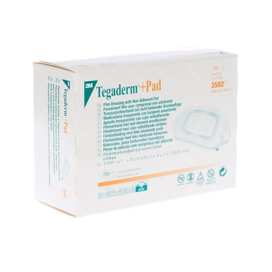 Tegaderm + Pad 3m Transp Steril 5cmx 7cm 50 3582