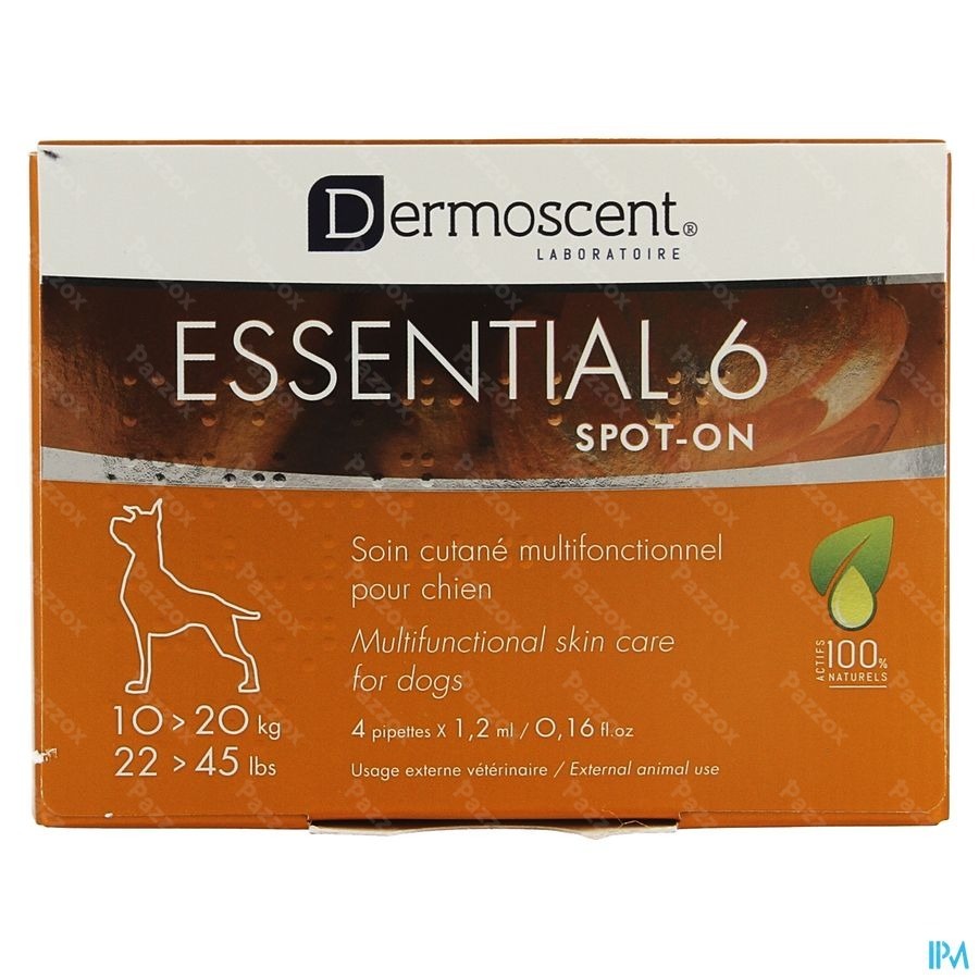 Essential 6 Spot-on Chien 10-20kg Pipet 4x1,2ml