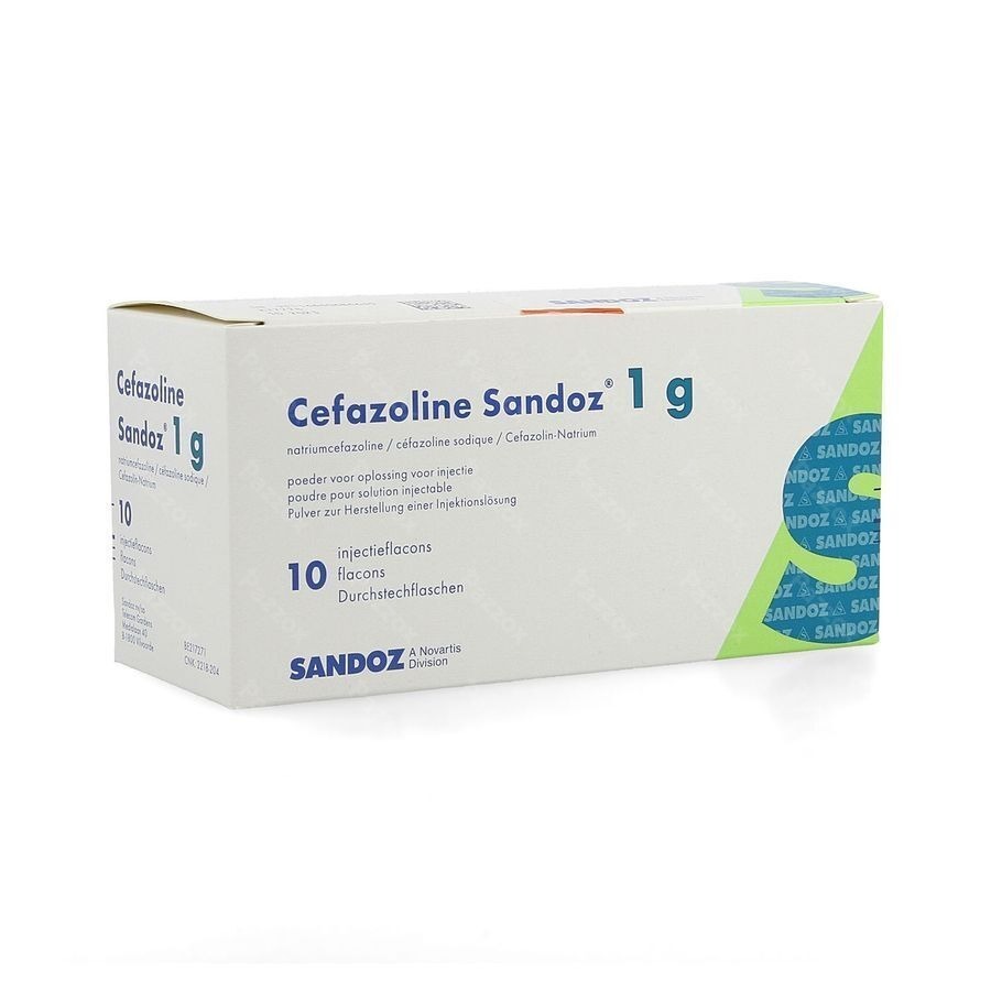 Cefazoline Sandoz 1g Pulv Sol Inj 10 Fl X 1g