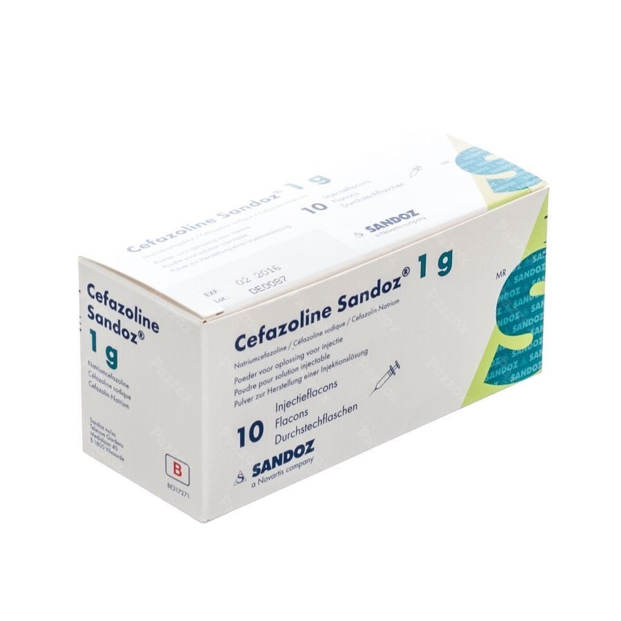 Cefazoline Sandoz 1g Pulv Sol Inj 10 Fl X 1g