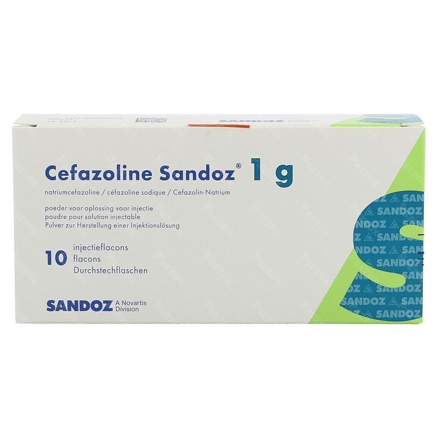 Cefazoline Sandoz 1g Pulv Sol Inj 10 Fl X 1g