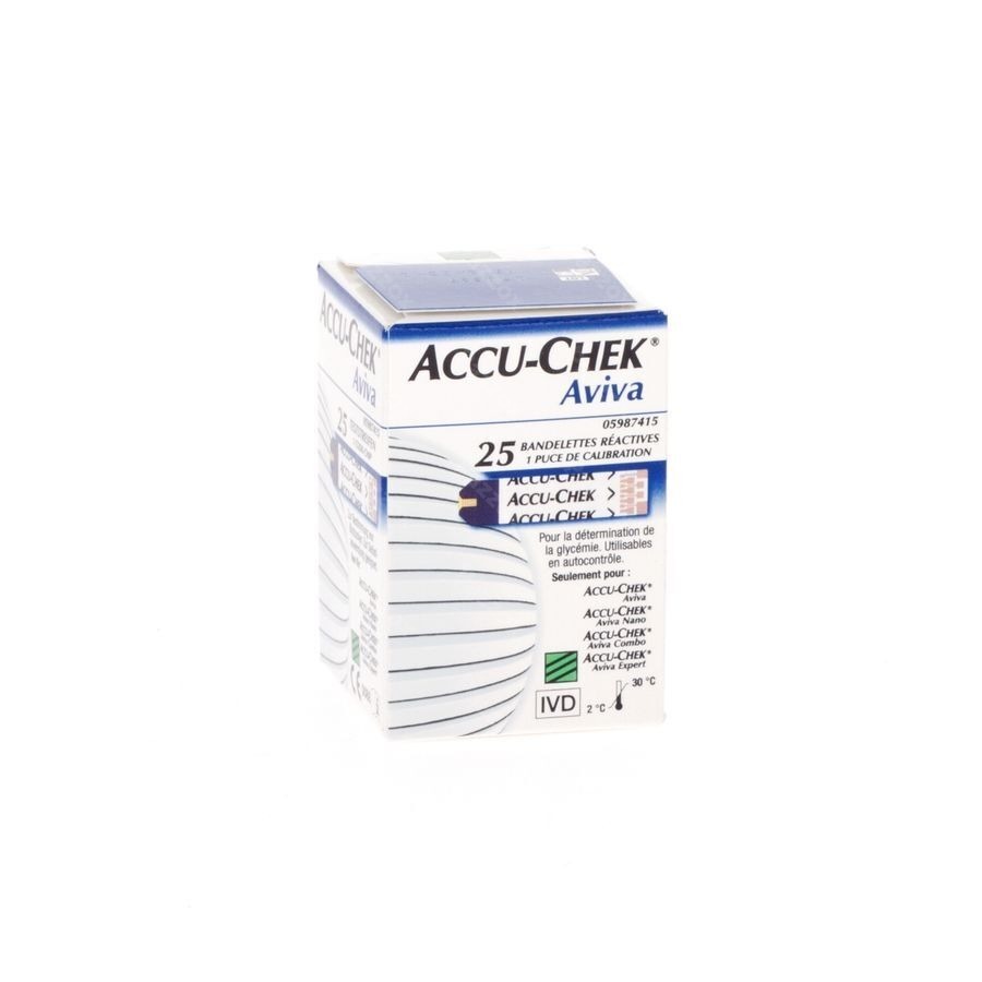 Accu-Chek Aviva 25 Bandelettes Réactives