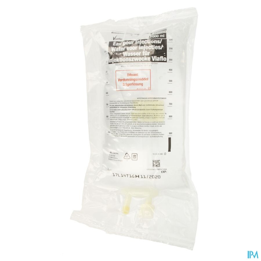 Bx Eau Pr Preparat Inj Viaflo 1000ml Sol Iv Viaflo