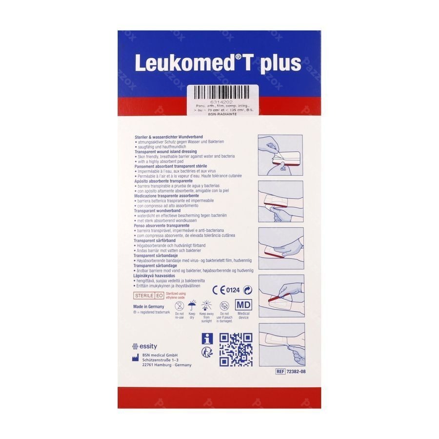 Leukomed T Plus Pans Steril 8,0cmx15cm 5 7238208