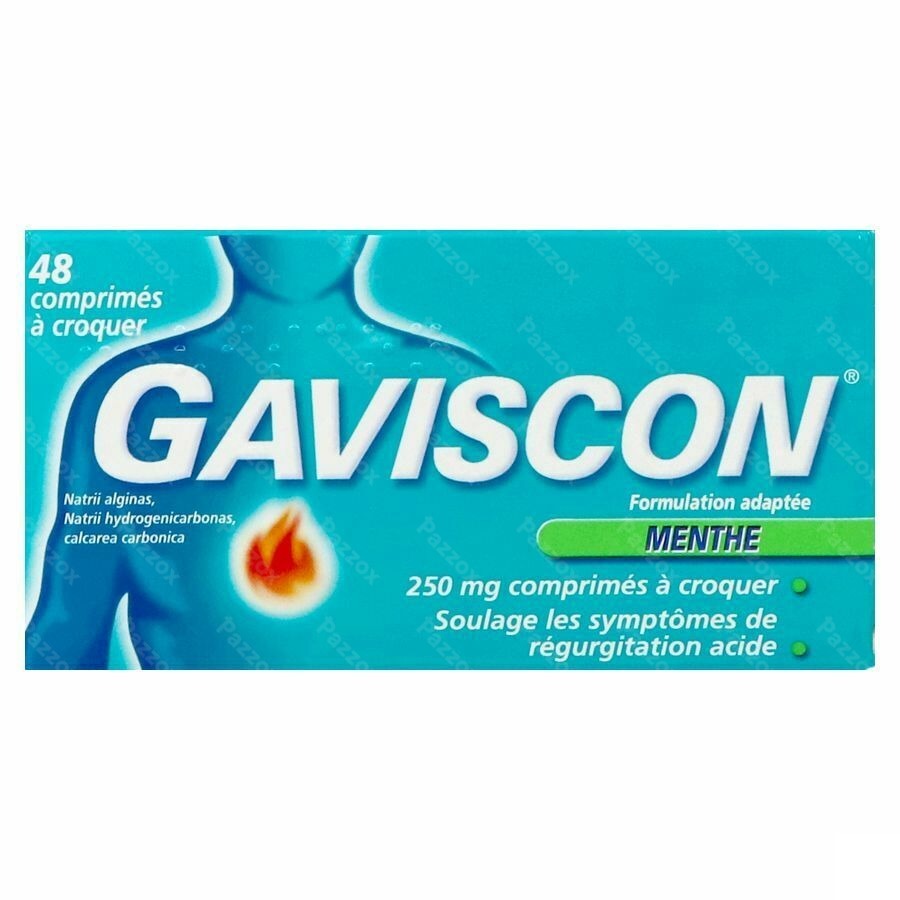 Gaviscon Menthe 250mg 48 Comprimés à Croquer