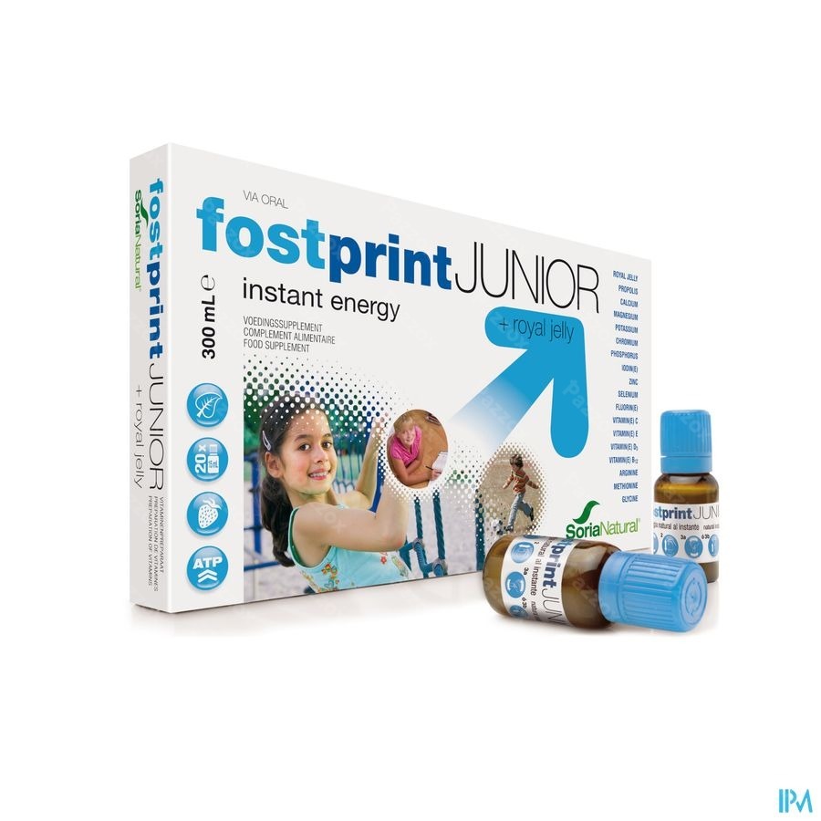 Soria Natural Fostprint Junior Boost d'Énergie Naturelle 15ml 20 Ampoules