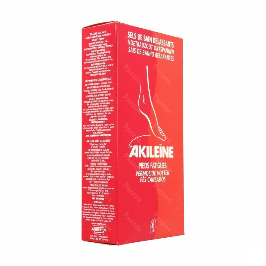Akileïne Rouge Sels Bain Pieds Sachet 2x150g 