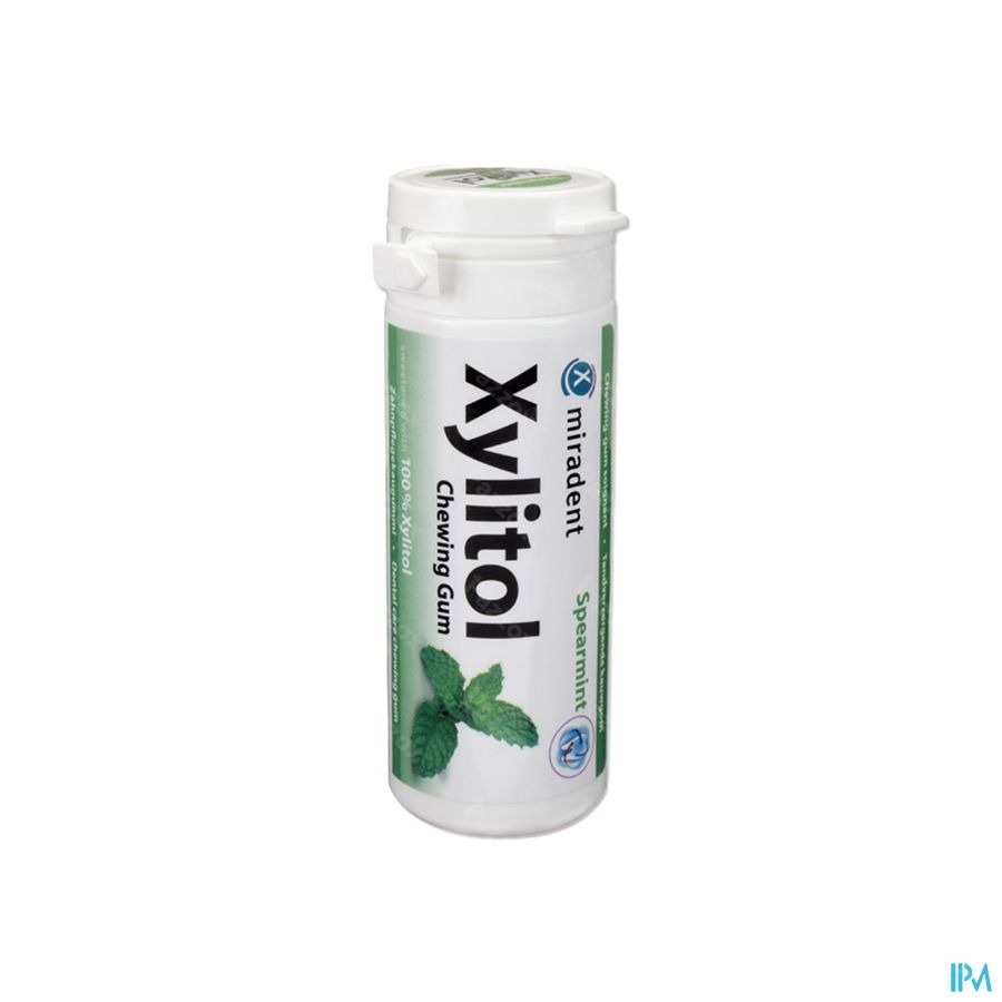 Miradent Chewing Gum Xylitol Menthe Verte S/sucr30