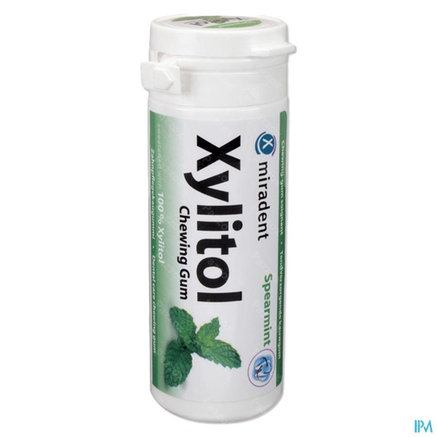 Miradent Chewing Gum Xylitol Menthe Verte S/sucr30