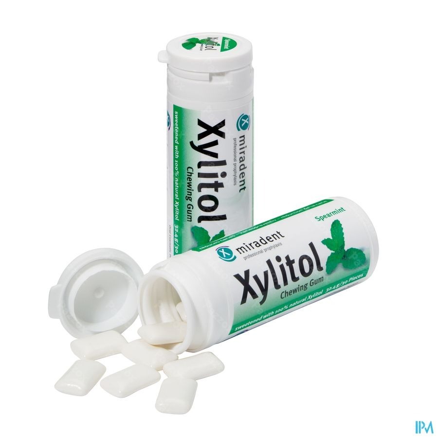 Miradent Chewing Gum Xylitol Menthe Verte S/sucr30