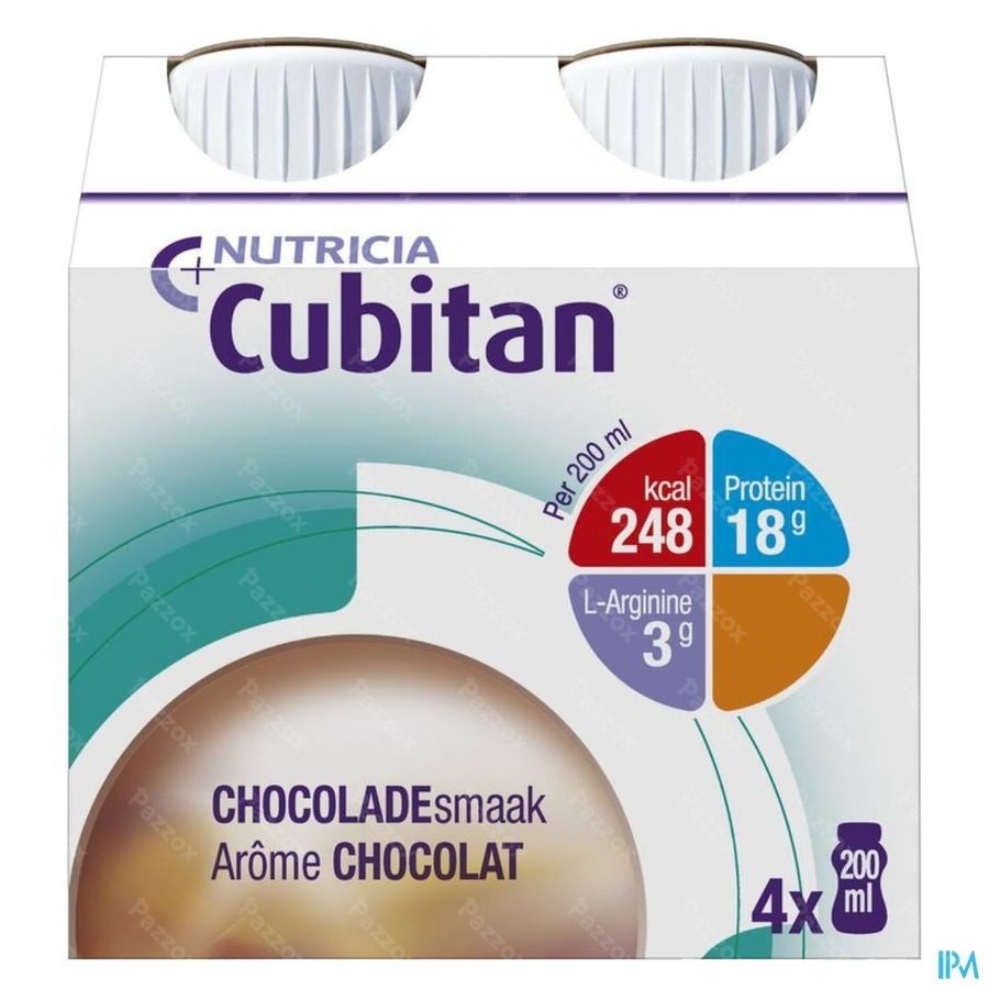 Cubitan Arôme Chocolat Bouteilles 4x200ml