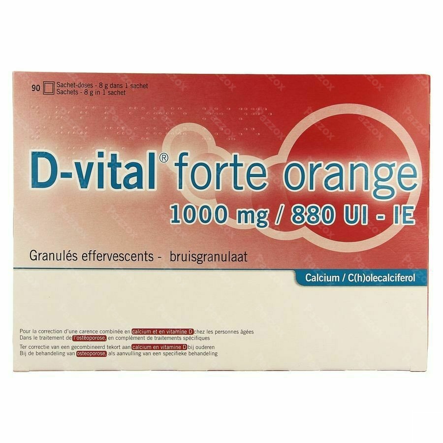 D-vital Forte Orange 1000mg/880ui Sach 90