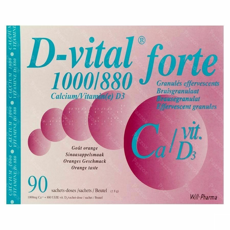 D-vital Forte Orange 1000mg/880ui Sach 90