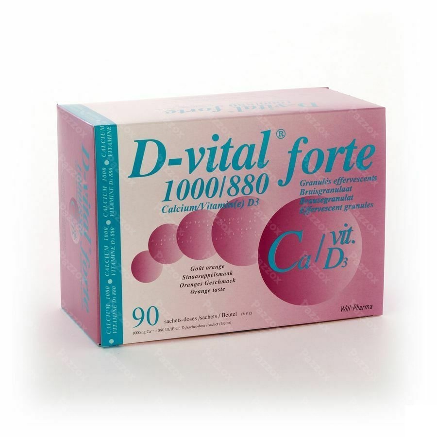 D-vital Forte Orange 1000mg/880ui Sach 90