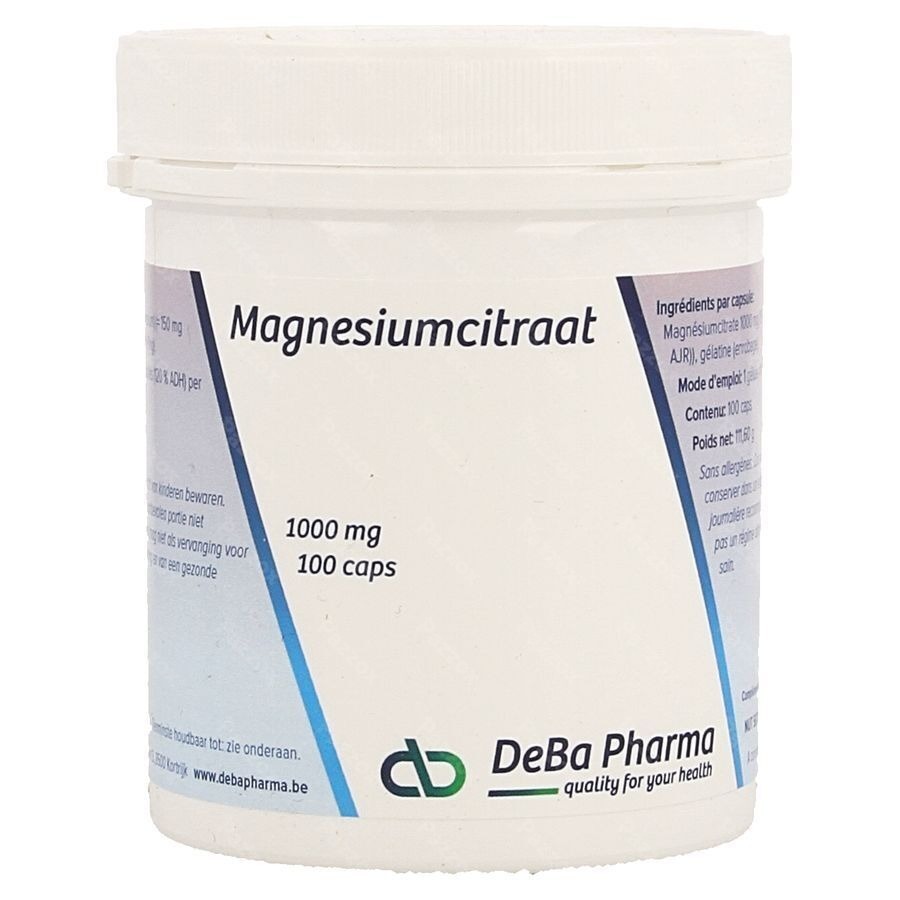 Deba Pharma Magnesium citrate 1000mg 100 Capsules
